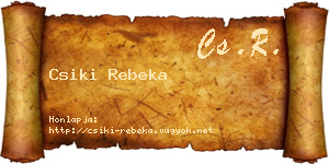 Csiki Rebeka névjegykártya